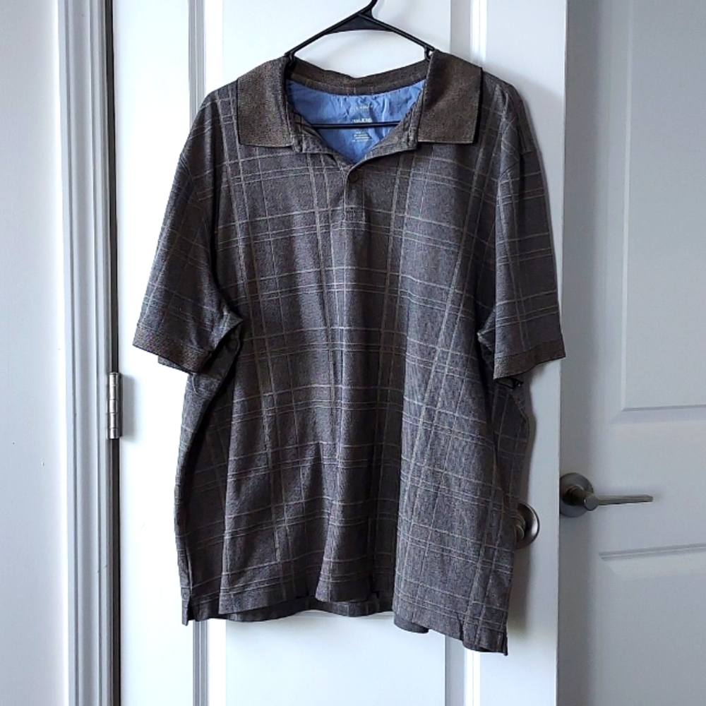 Haggerty shot sleeve button-up tee xxl brown